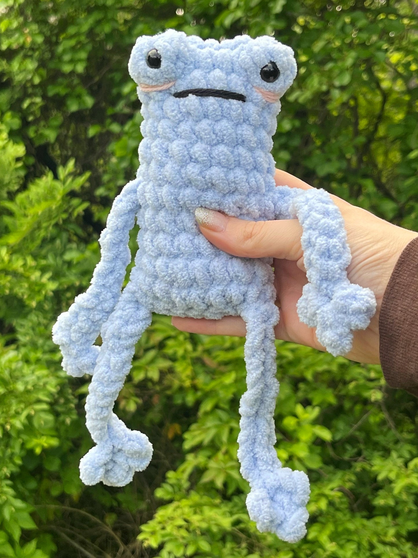 Leggy Frog Crochet Plushie
