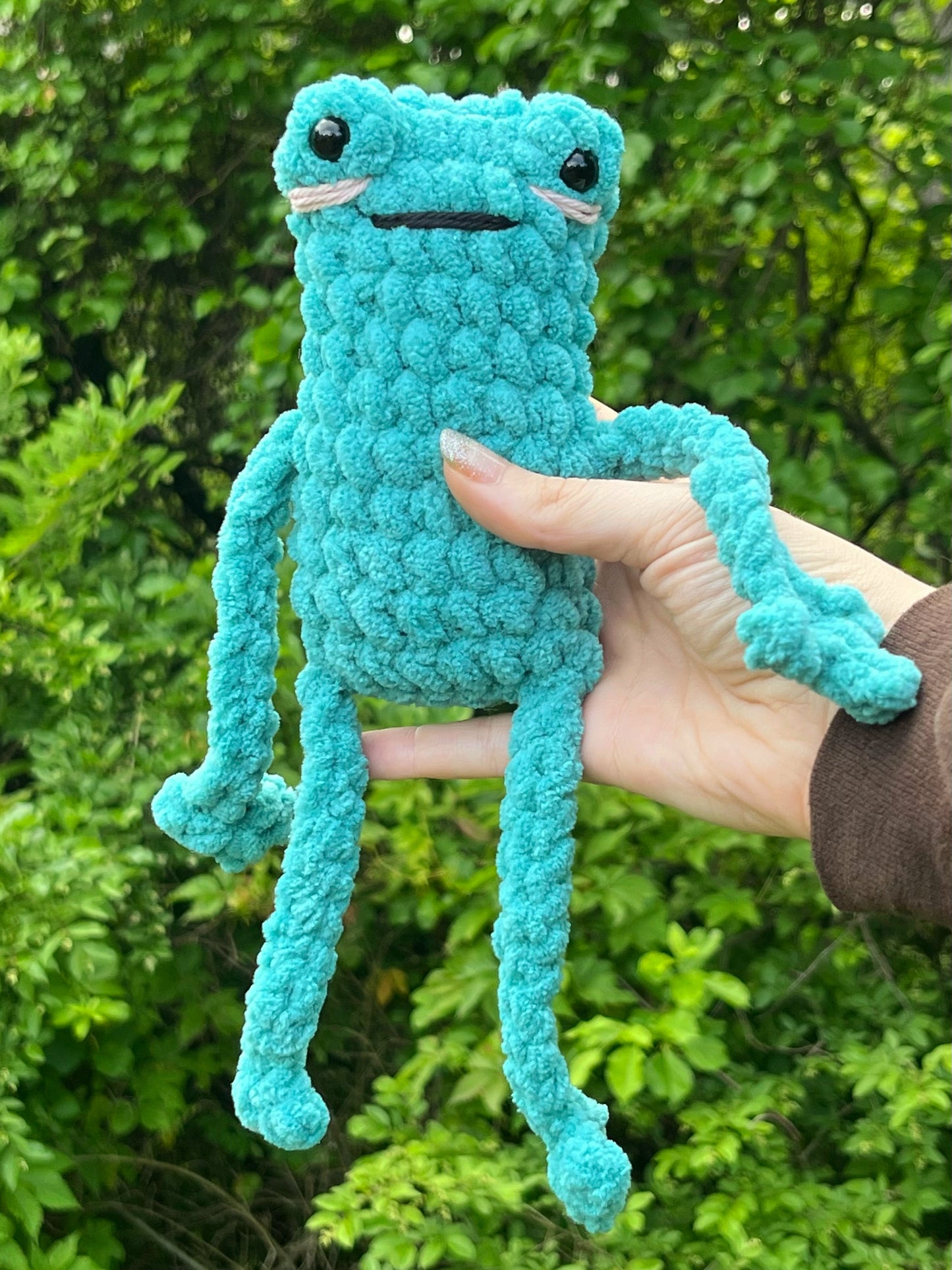 Leggy Frog Crochet Plushie