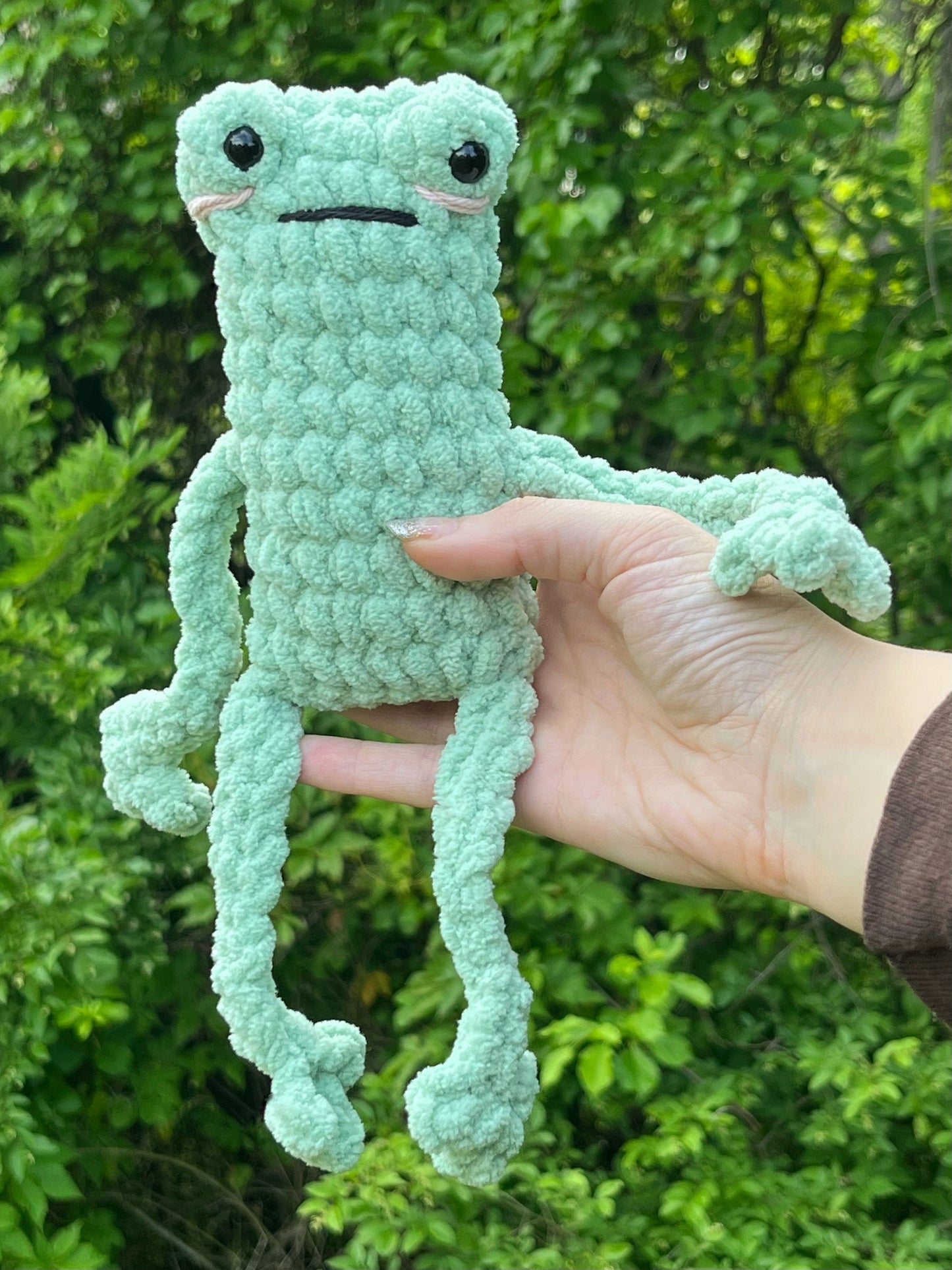 Leggy Frog Crochet Plushie
