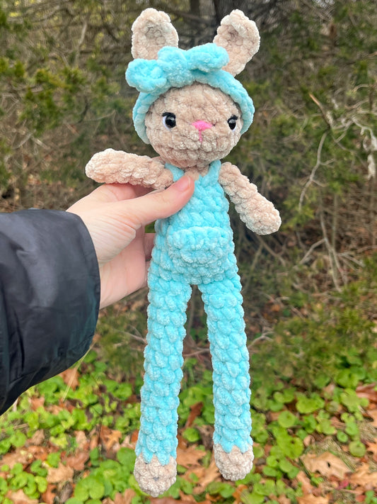 Crochet Bunny in Overalls Handmade Crochet Plushie