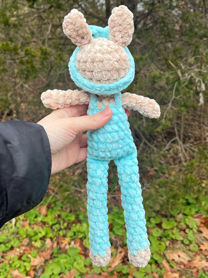 Crochet Bunny in Overalls Handmade Crochet Plushie