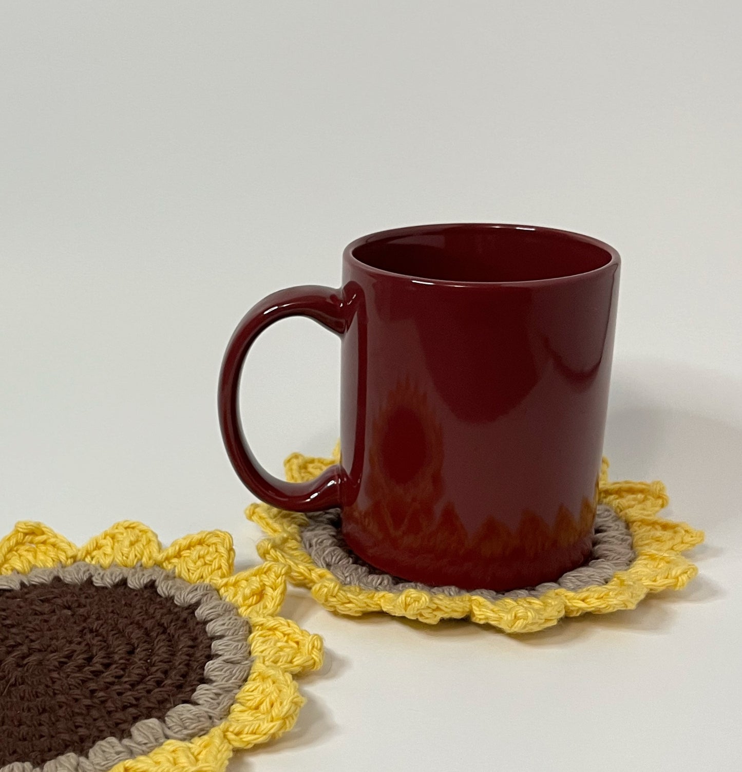 Crochet Sunflower Coaster Set