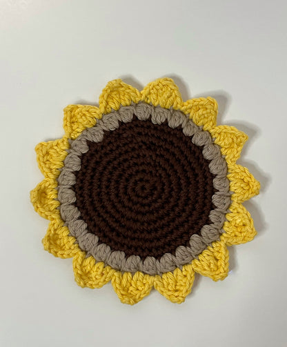 Crochet Sunflower Coaster Set